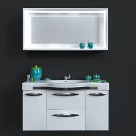 Washbasin with mirror decorative set